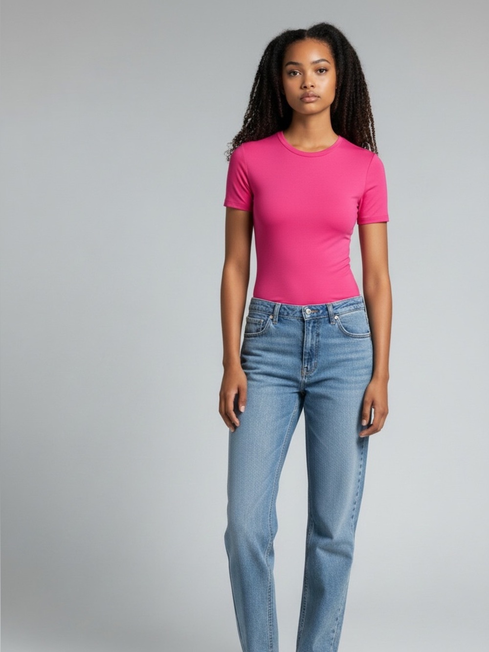 Pumiey Women's Fuchsia Short-Sleeve Bodysuit